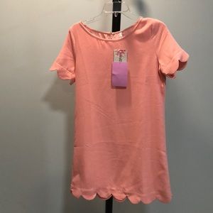 pink shirt sleeve dress